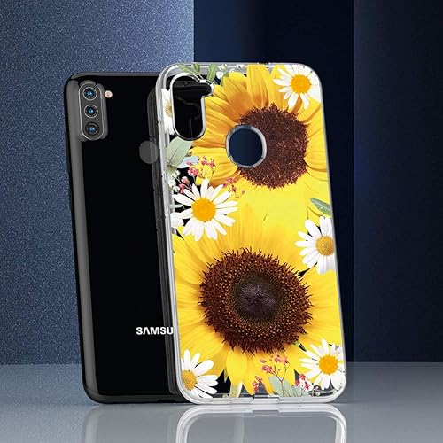 Miniatura 4 de Funda para Galaxy A11, para Samsung A11 para niñas y mujeres, delgada, a prueba de golpes, transparente, diseño floral, suave, flexible, TPU