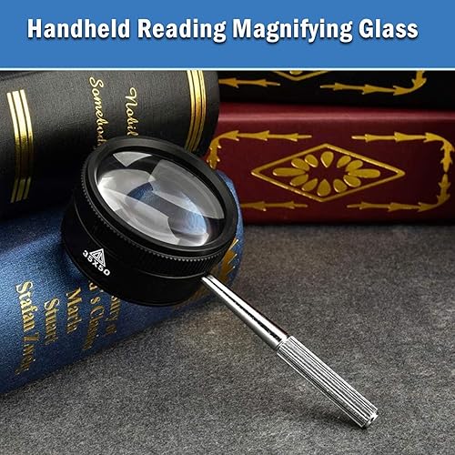 Miniatura 3 de Rongon Lupa de mano para trabajo cercano, lupas de lectura de alta claridad 35X, lupa portátil para degeneración macular, lectura de personas