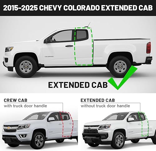Miniatura 3 de SMANOW Estribos laterales de 68 pulgadas compatibles con Chevy ColoradoGMC Canyon 2015-2026, cabina extendida. Estribos laterales negros Colorado,