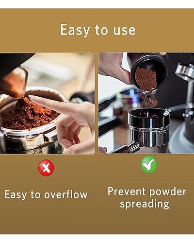 Miniatura 3 de Anillos de dosificación, embudo de dosificación de espresso, compatible con anillo de dosificación de café magnético, embudo de anillos de