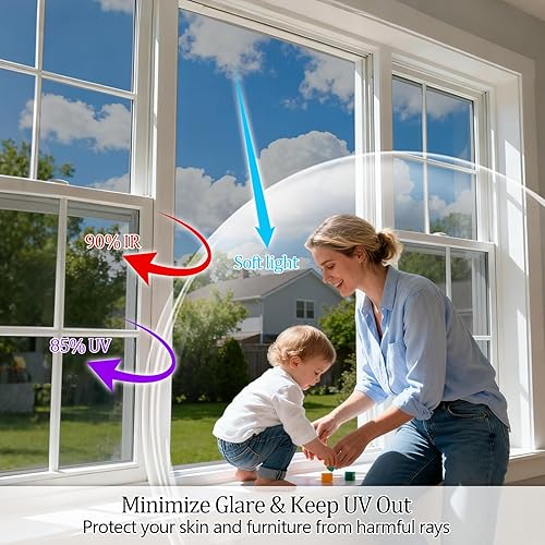 Miniatura 5 de Película de privacidad unidireccional para ventana, película unidireccional para ventana, privacidad durante el día, adherencia estática, película