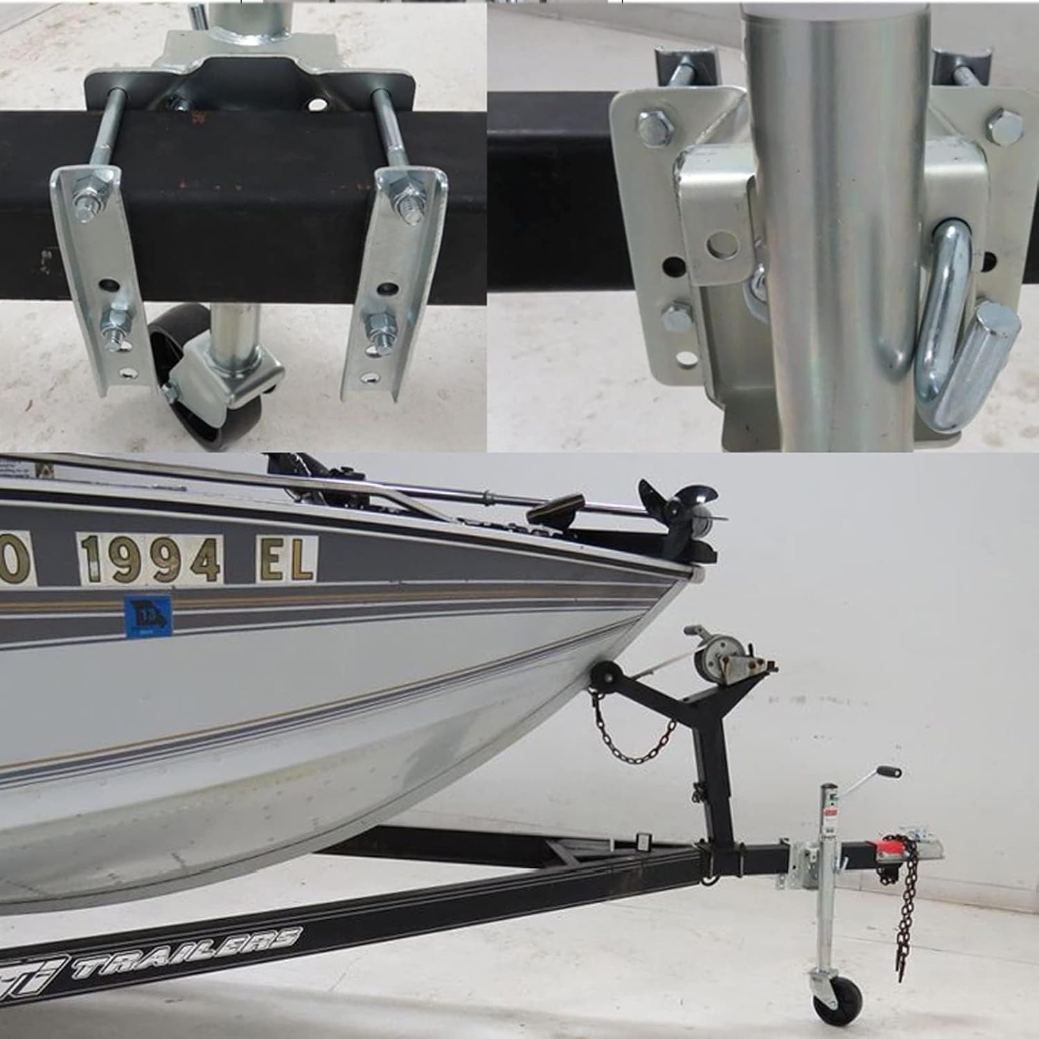 Heavy Duty Marine Swivel Trailer Jack - Boat Trailer Jack with Wheel, Swivel Folding Trailer Support Wheel, 15Cm Trailer Wheels, 25Cm Lift, 540Kg Vertical Load,Silver-6in wheel/1200lb