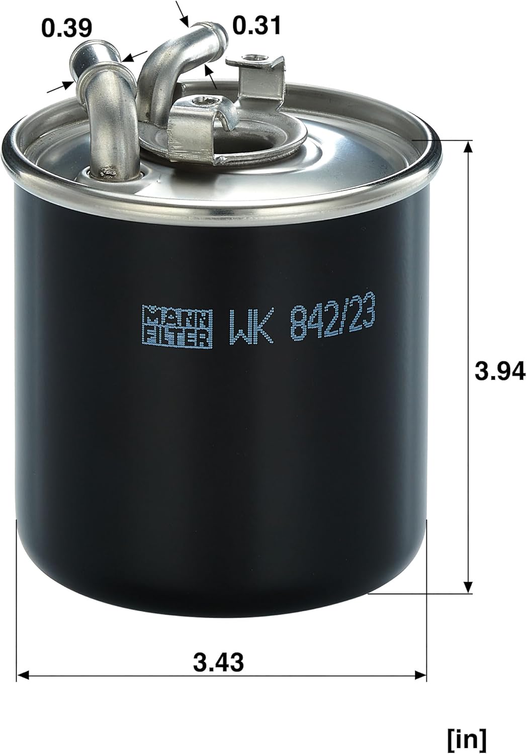 MANN-FILTER WK 842/23 x Fuel Filter Compatible With Select Mercedes-Benz Sprinter Models With Water Sensor Connection