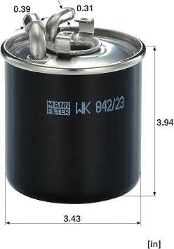 MANN-FILTER WK 842/23 x Fuel Filter Compatible With Select Mercedes-Benz Sprinter Models With Water Sensor Connection