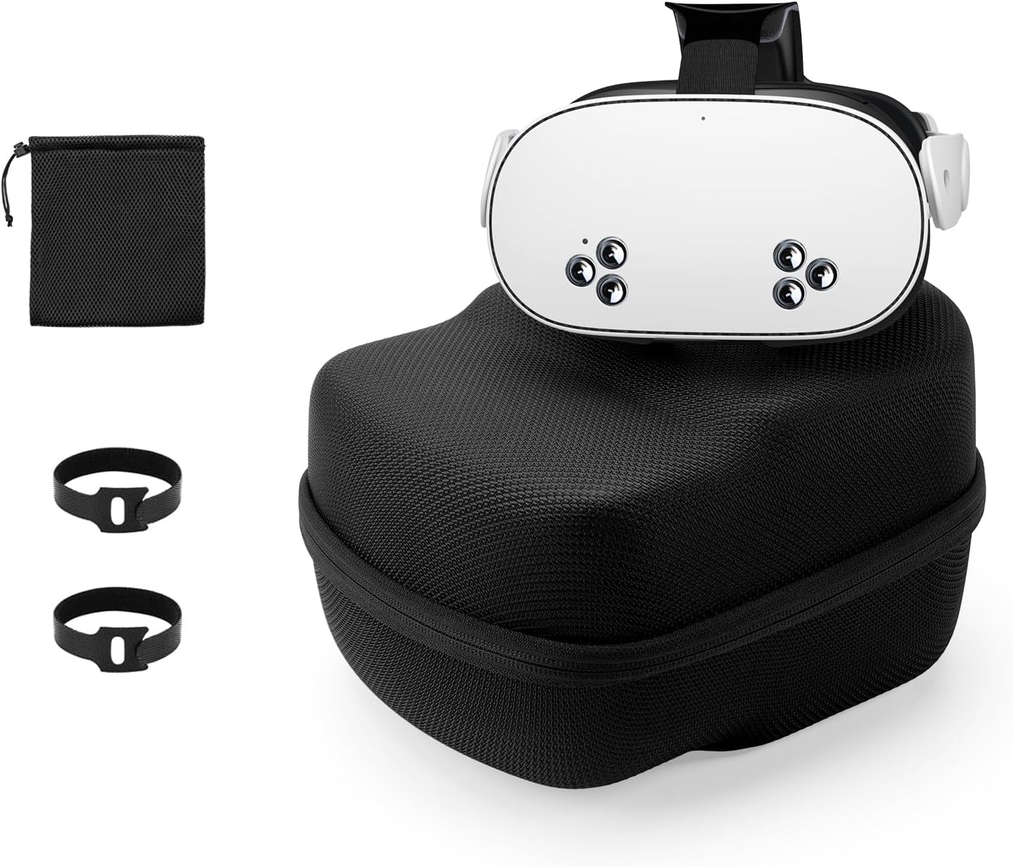 Yinke Carry Case for Meta Quest 3/Oculus Quest 2/PICO 4, VR Headset, Head Strap and Controllers, Travel Hard Case Storage Bag
