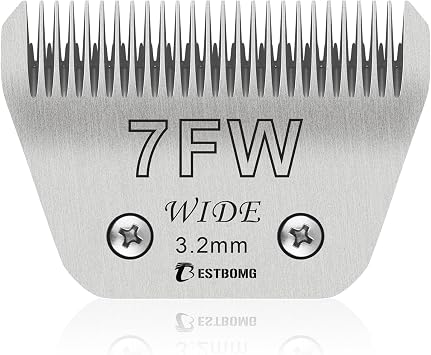 7FW Wide, Removable Blades for Pet Grooming, Compatible with Heiniger/Moser Max45/Andis/Oster A5, Cutting Length 1/8 Inch 3.2 mm