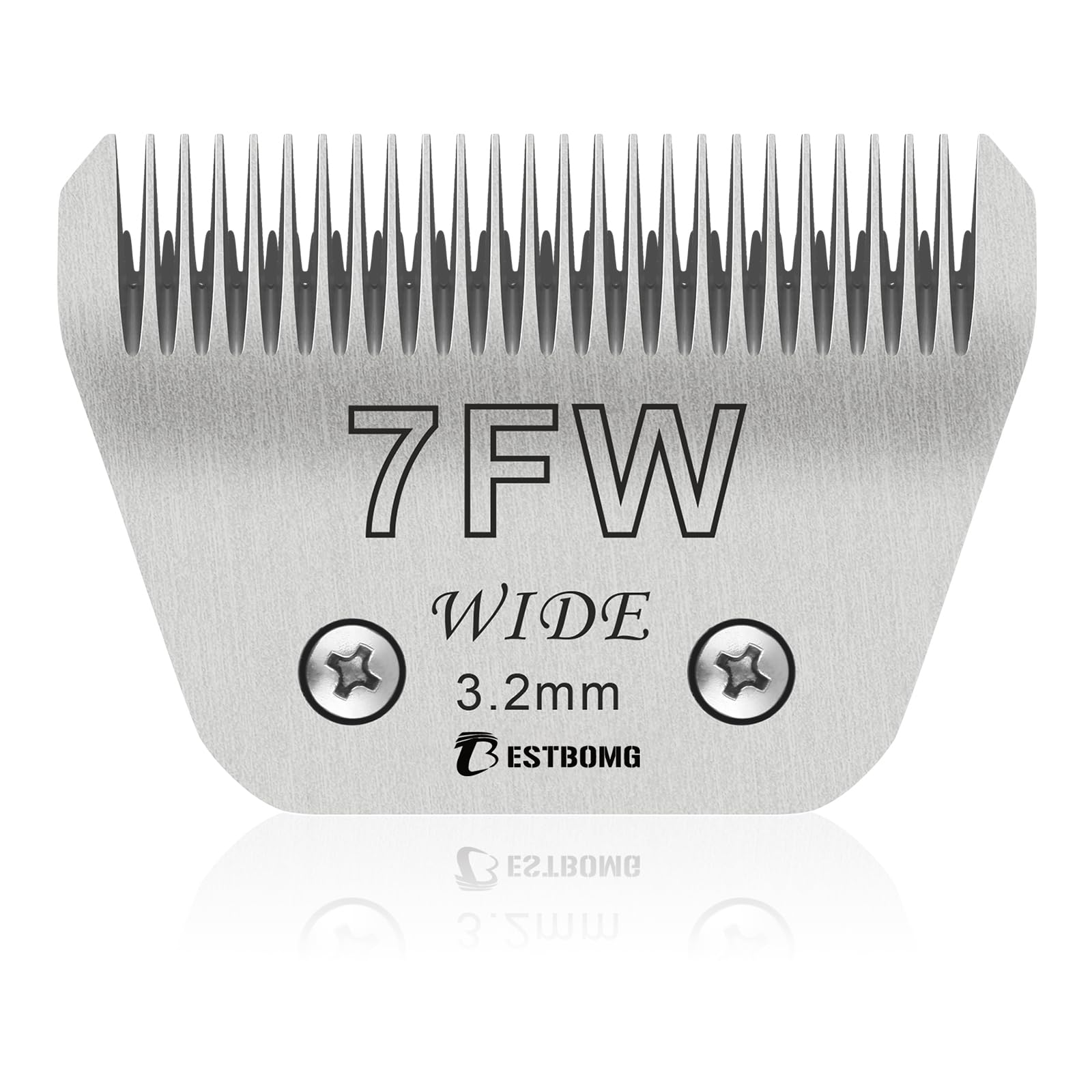 BESTBOMG Lame Larghe e Rimovibili 7FW per la toelettatura degli Animali Domestici,compatibili con tosatrici Andis,Oster A5,Wahl KM10/Moser 45/Masterclip A5,Lunghezza di Taglio 1/8 Pollici (3,2 mm)
