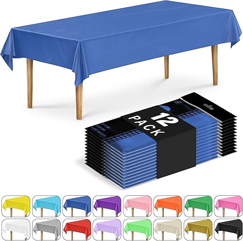 Miniatura 45 de DecorRack 2 manteles rectangulares de plástico sin BPA, 54 x 108 pulgadas, manteles rectangulares para mesa de comedor, fiestas, pícnic, campamento