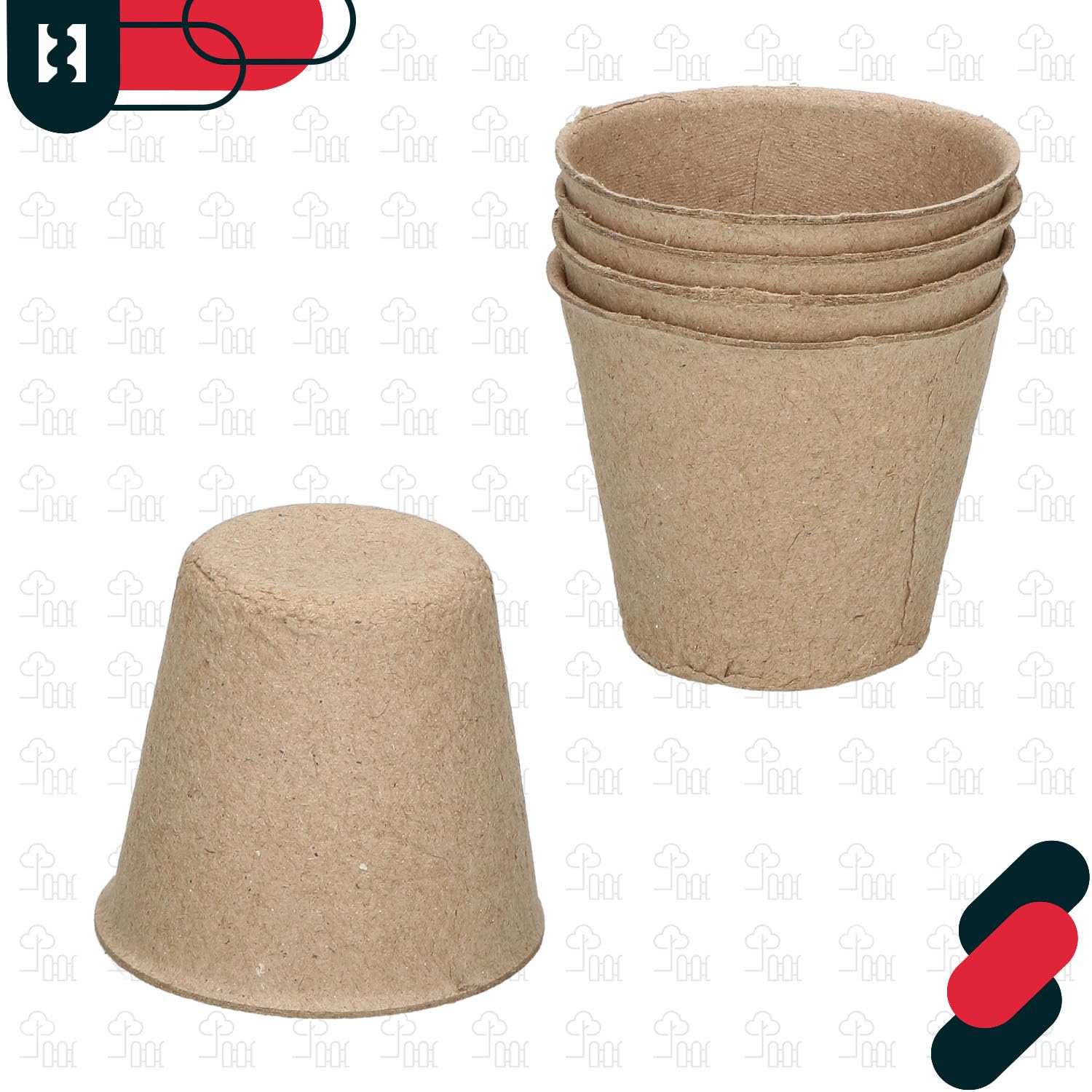 KOTARBAU® - Vasetti di torba biodegradabili, vasi in torba, 60 pezzi, 6x6 cm