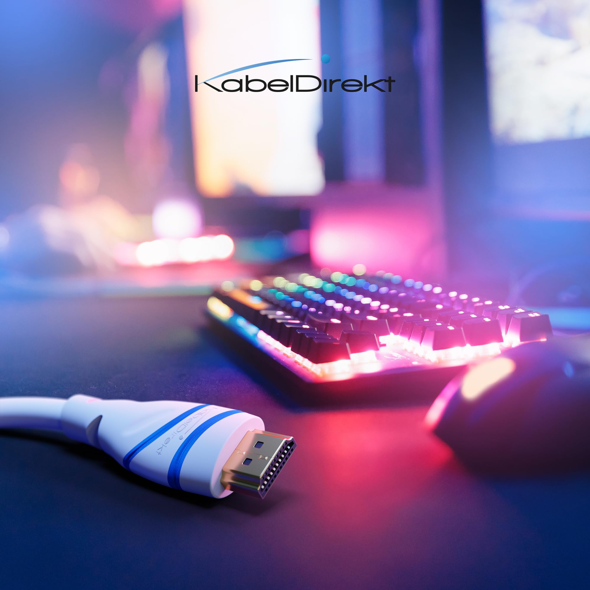 KabelDirekt – Cavo HDMI 10K & 8K, HDMI 2.1b – Certificato, sviluppato in Germania – 2 m (Cavo HDMI 2.1 Ultra High Speed, per PC e console come PS5 e XBO, monitor e TV – bianco)