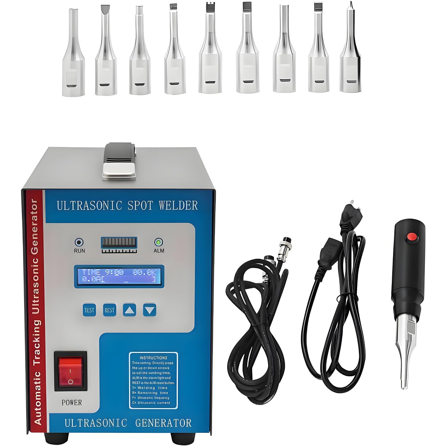 GLBMXDD Ultrasonic Plastic Welding Machine, 700W Ultrasonic Spot Welder Plastic Welding Machine, Handheld Ultrasonic Spot Welder for PP Acrylic Board PVC Nylon ABS Various Plastic Fabrics
