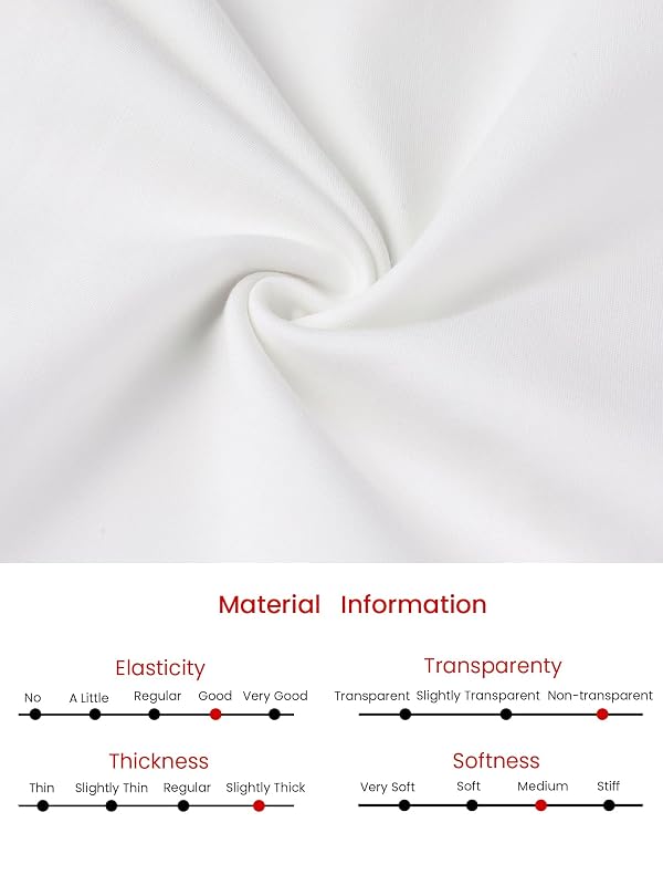 Hobemty Women's Sheath Dress Pleated Neck Work Pencil Dresses XX-Large White by Hobemty - Image 9