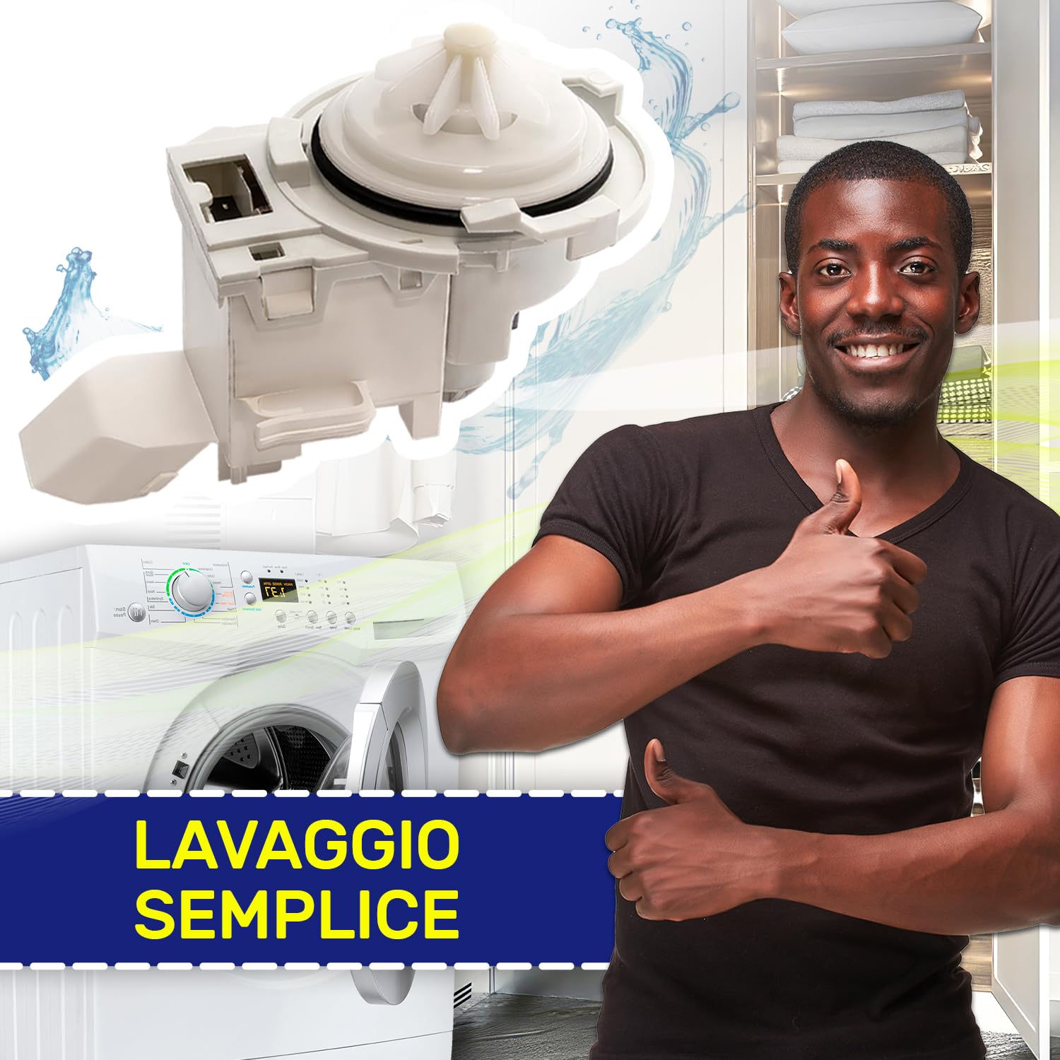 Pompa Di Scarico Elettrica Per Lavatrice Bosch Siemens – Codice 00144978 144978 – 220/240V 40W – Prodotta In EU – Garanzia 10 Anni MONTERAL