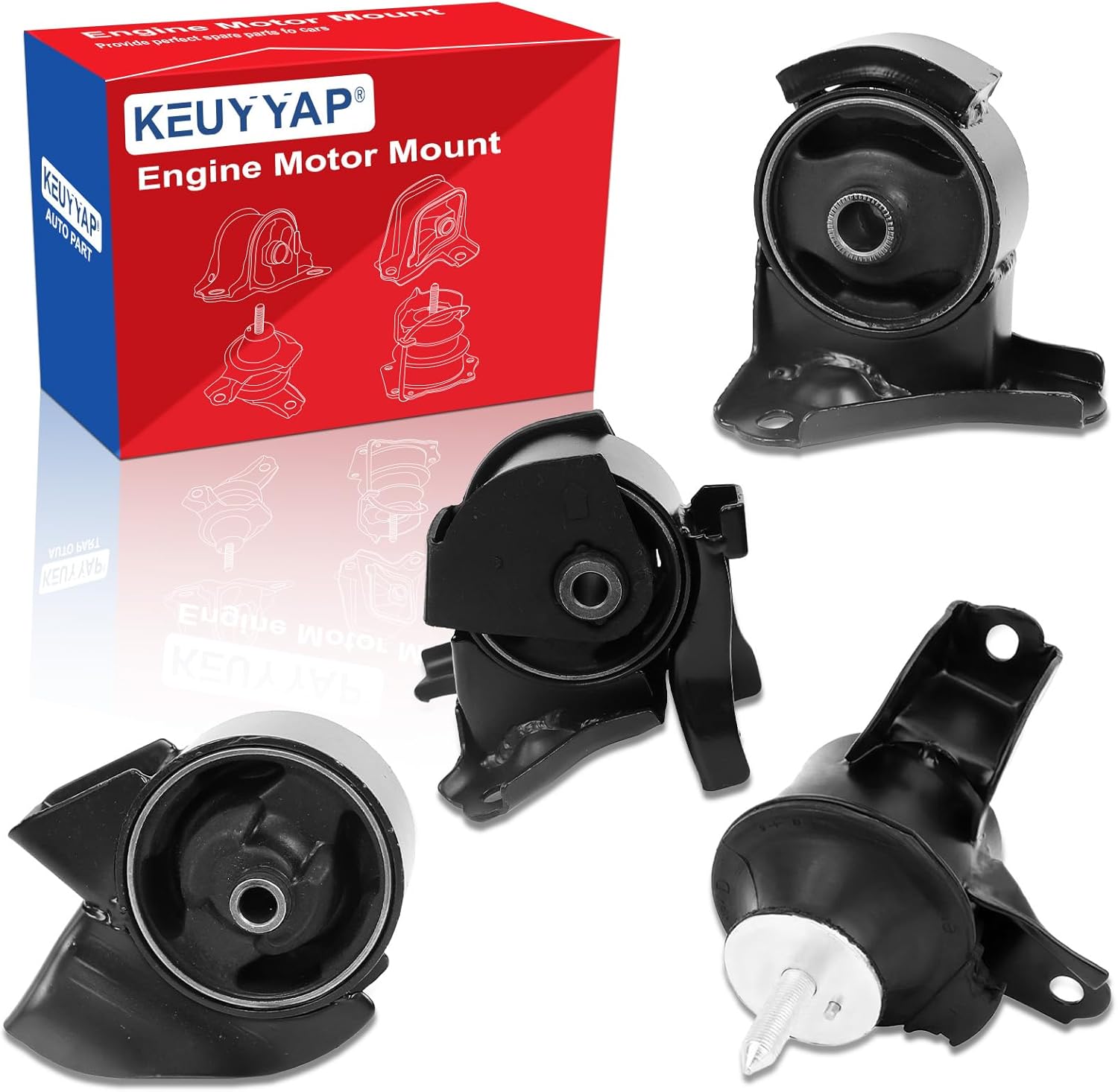 4Pcs Engine Motor Mount Compatible with Hyundai Tucson L4 2.0L 2005-2009 & for Kia Sportage L4 2.0L 2005-2010 Transmission Mount Set, Replace A7132 A7138 A7141 A7143