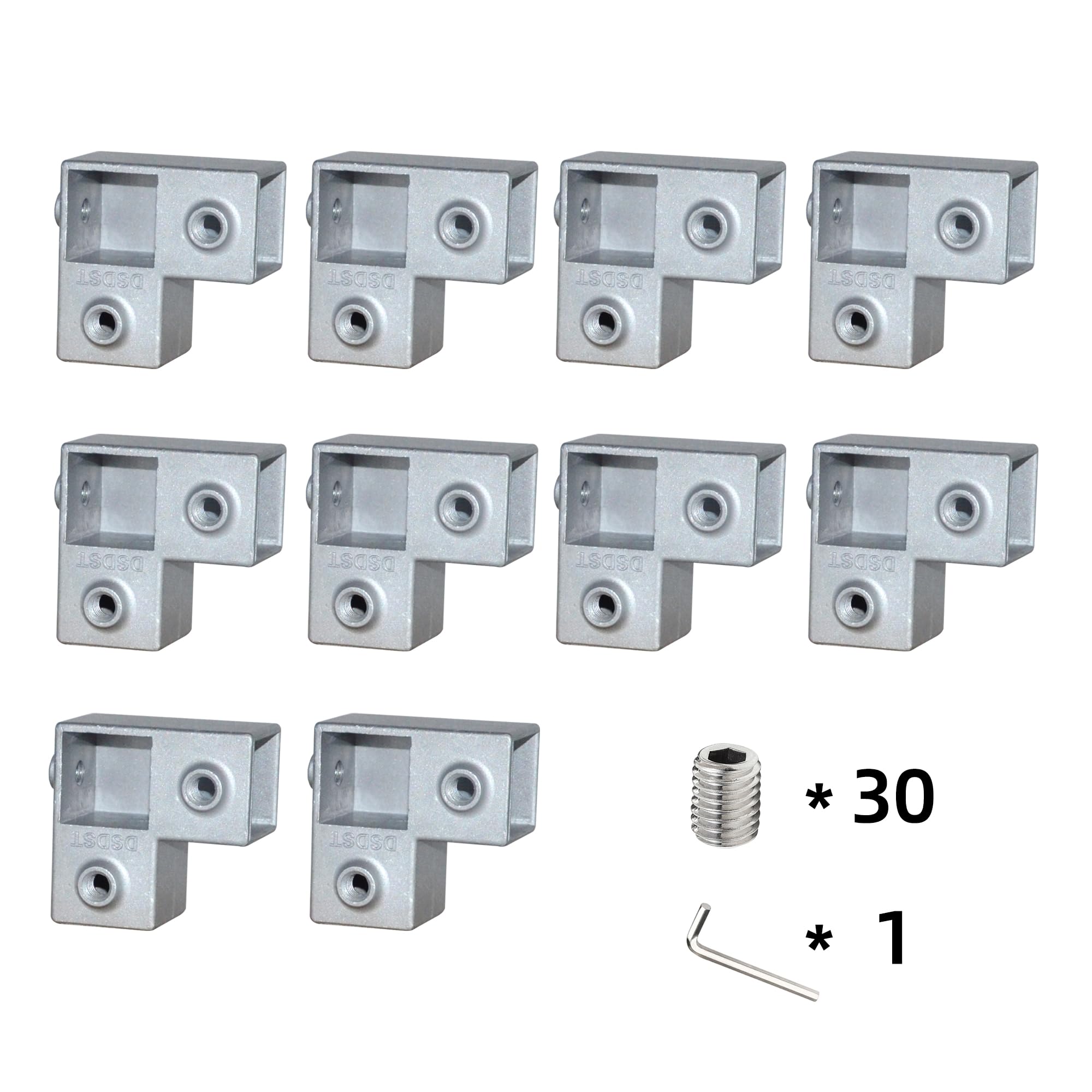 10Pack 3 Way Corner Joints for 1 inch Square Tube, 90 Degree Aluminum Connector, Shelving,Plant stand, Storage rack Clamps