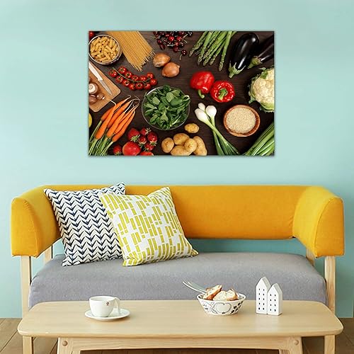 Vista 11 de Arte de decoración de pared para comedor, cocina, cocina, comedor, especias, verduras, cocina, comedor, decoración de pared, pintura artística