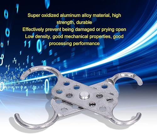 Miniatura 9 de Fafeicy Cerrojo de etiquetado de bloqueo, diseño de 8 agujeros, seguridad de flores ignífugas, doble cabeza, cerradura de hebilla de aluminio para