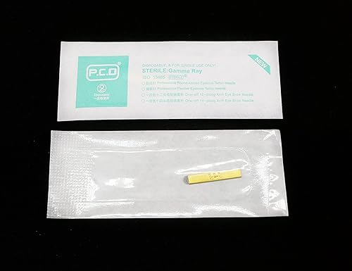 Miniatura 4 de 50 piezas desechables para cejas, pluma de microblading, microblade de cejas, PCD 12Pin forma manual Microblading herramienta (0.010 in-12U)