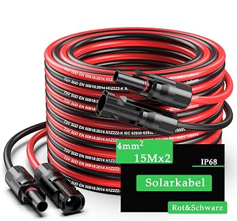 Solar Cable 4 mm /6 mm  Solar Cable Extension 2/3/5/10/15 m Tool-Free Solar Extension Cable PV Cable 4 mm  15 m