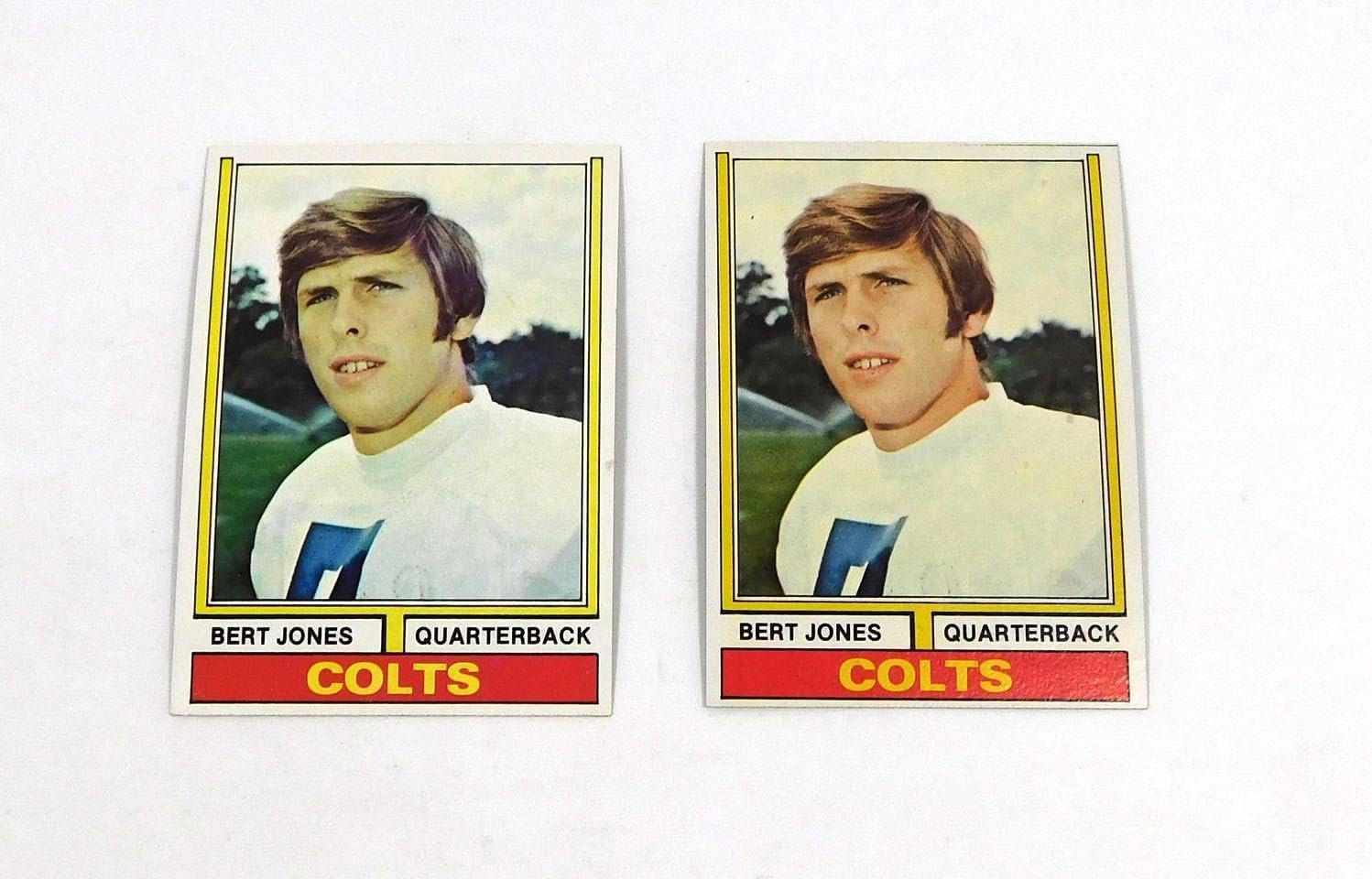 Lot of (2) 1974 Topps Bert Jones #524 Rookies Colts - Football Cards