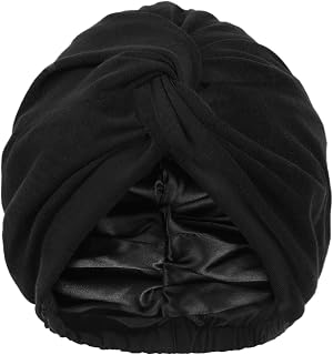Turbans for Women Satin Bonnet Silk Bonnet for Sleeping Turban Head Wraps for Women Adjustable Twisted Turban Headwrap Black