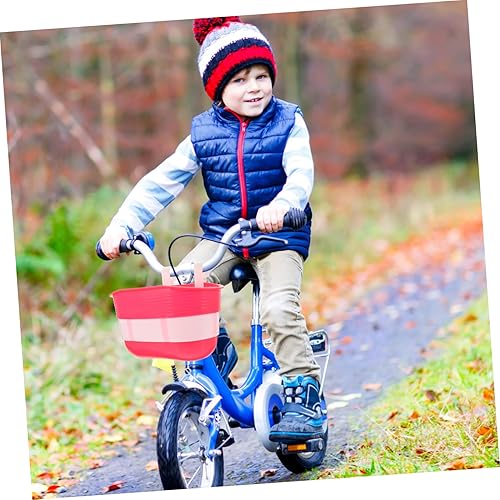 Miniatura 7 de BESPORTBLE Cesta de scooter para niños, linda caricatura, bicicleta, crucero, manillar delantero, cesta de transporte, accesorios color rosa