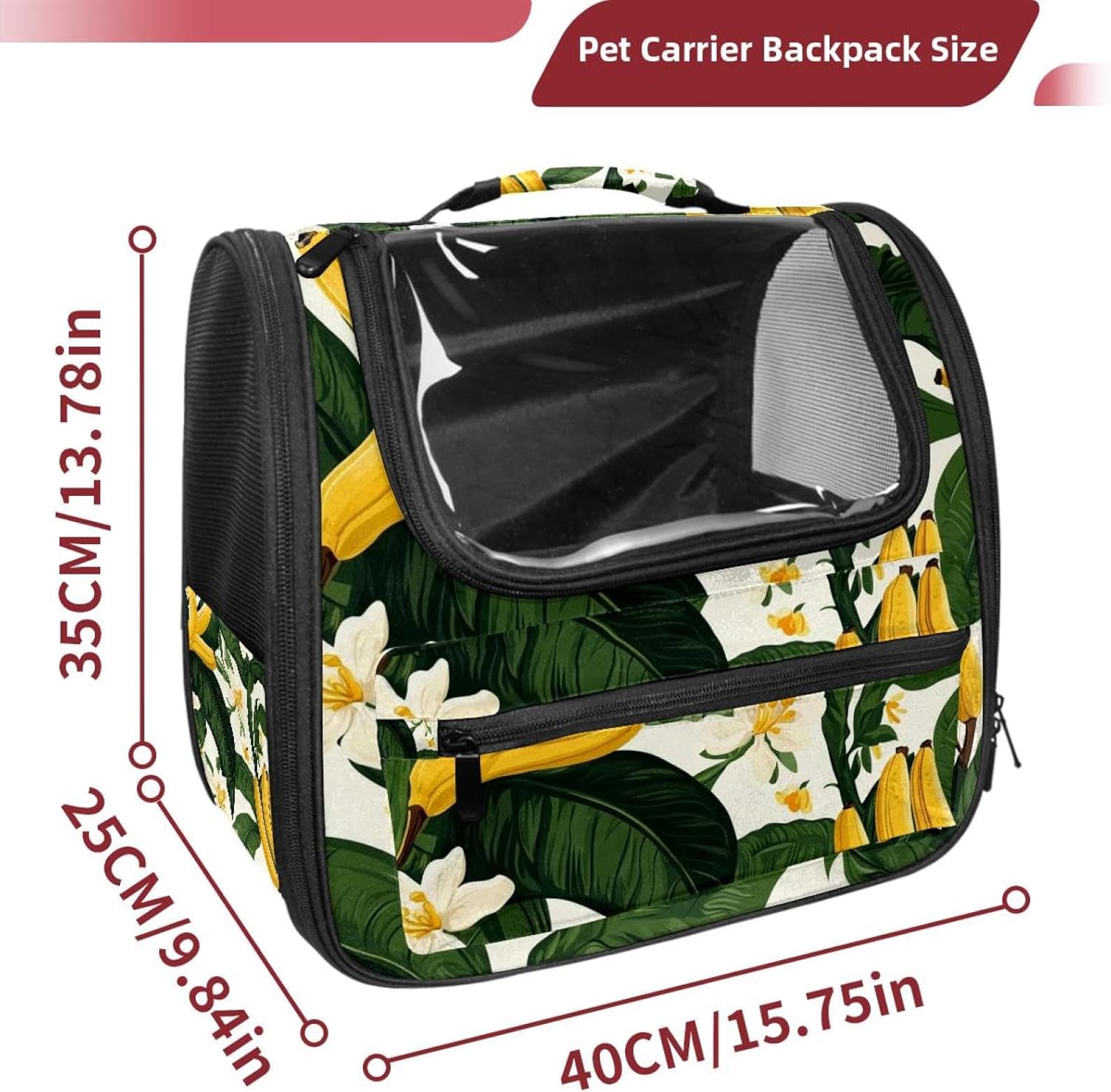 Banana Fruit (1) Pet Carrier Airline Approved Soft Sided Portable Cozy Travel Pet Bag, Car Seat Safe Carrier for Cats and Dogs