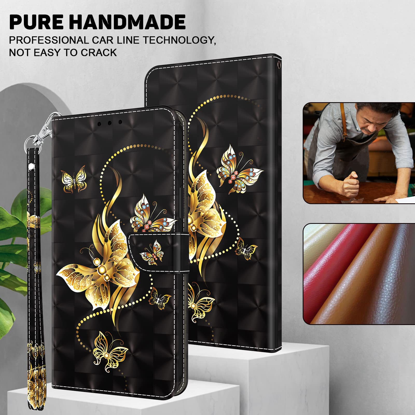 BOLELAW Hülle Für Redmi 13C/Poco C65 – Flip Leder Mit Kartenfächern, Magnetverschluss, Mandala Muster