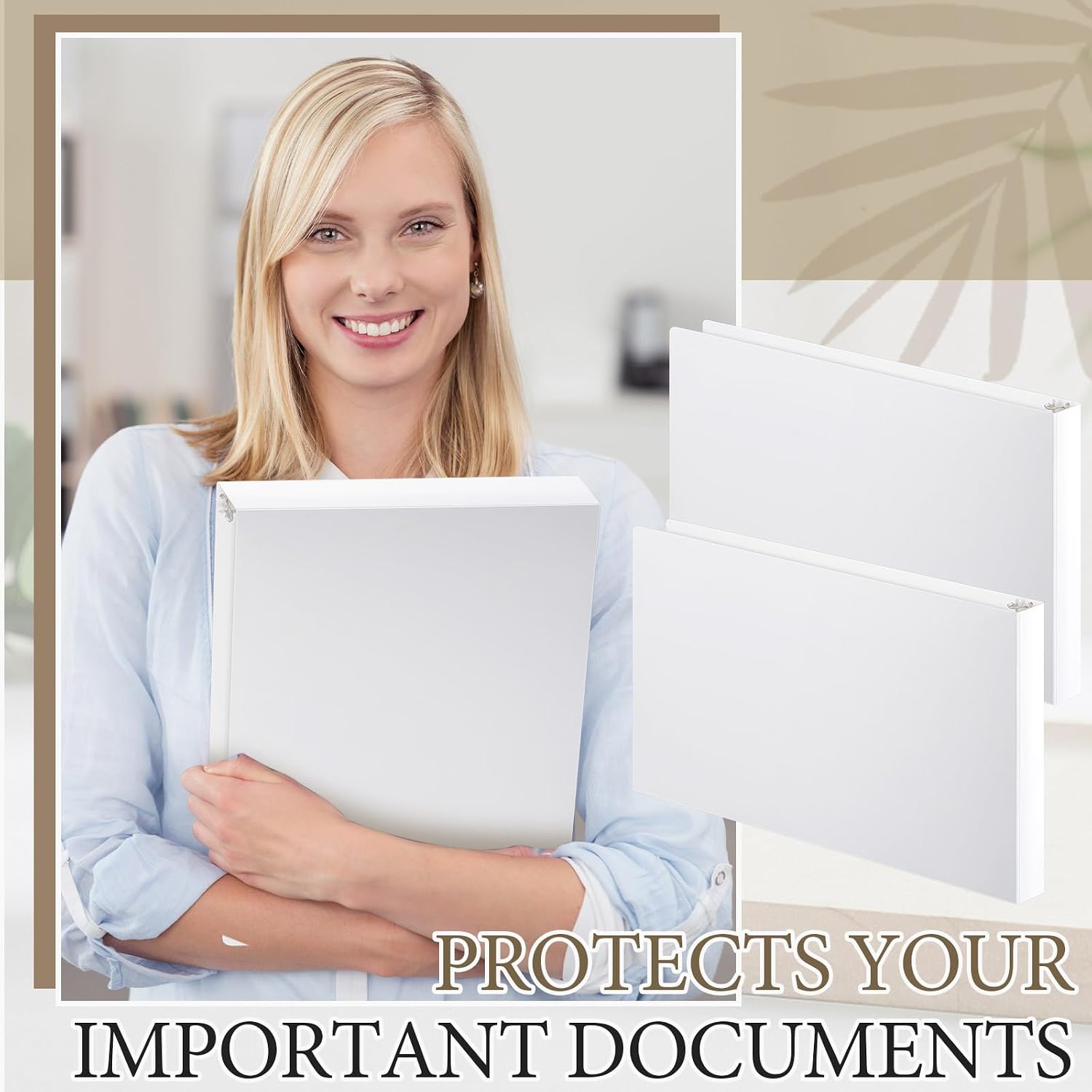 4 Pcs 11 x 17 Inch 3 Ring Binders 0.5 Inch Rings Heavy Duty View D Ring Binders Economy Holds 11" x 17" Paper for Artwork Blueprints, Office, Home, Work Places(White)