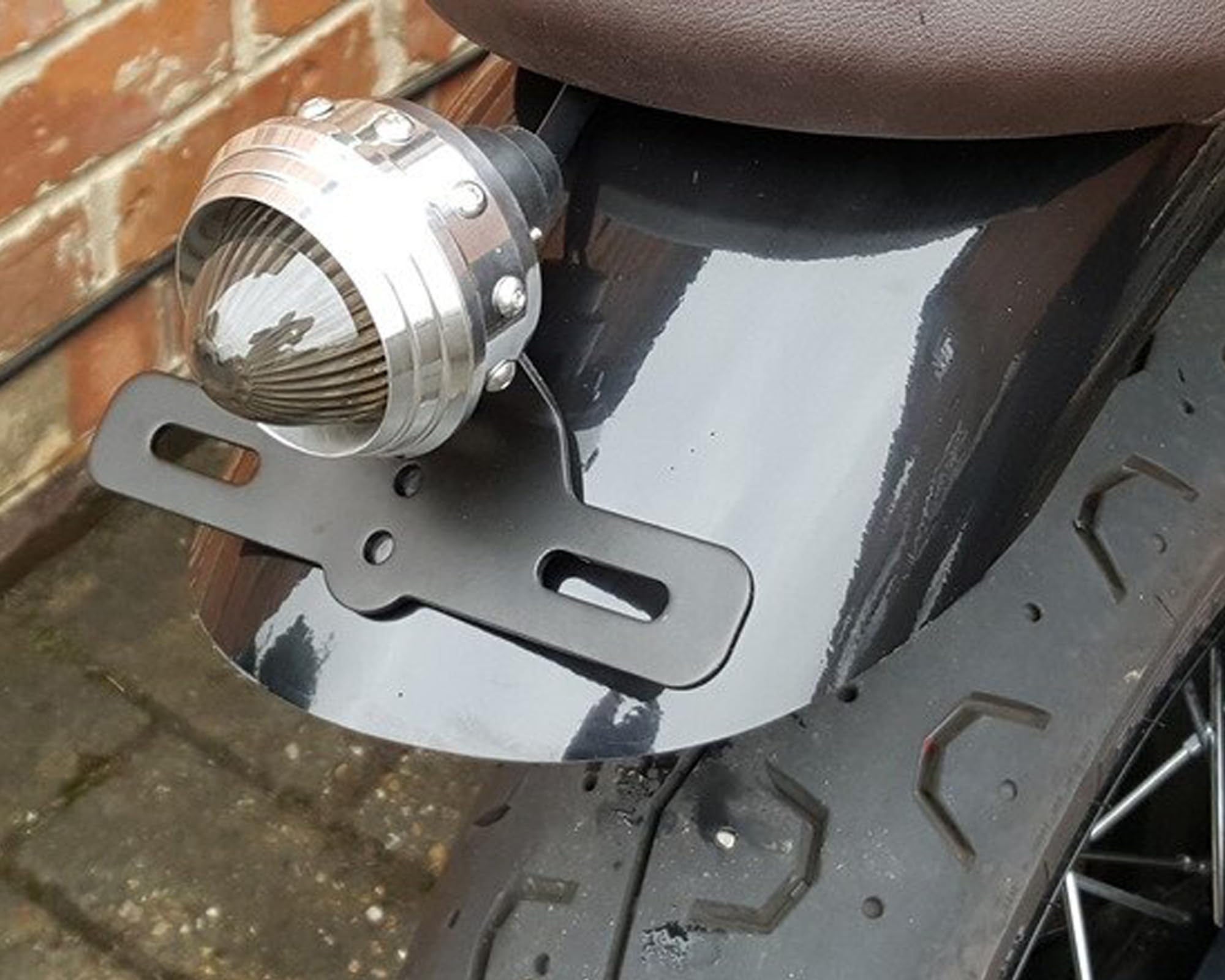 Moto LED Feu Stop Arrière Style Rétro Personnalisé Vintage en Aluminium Poli