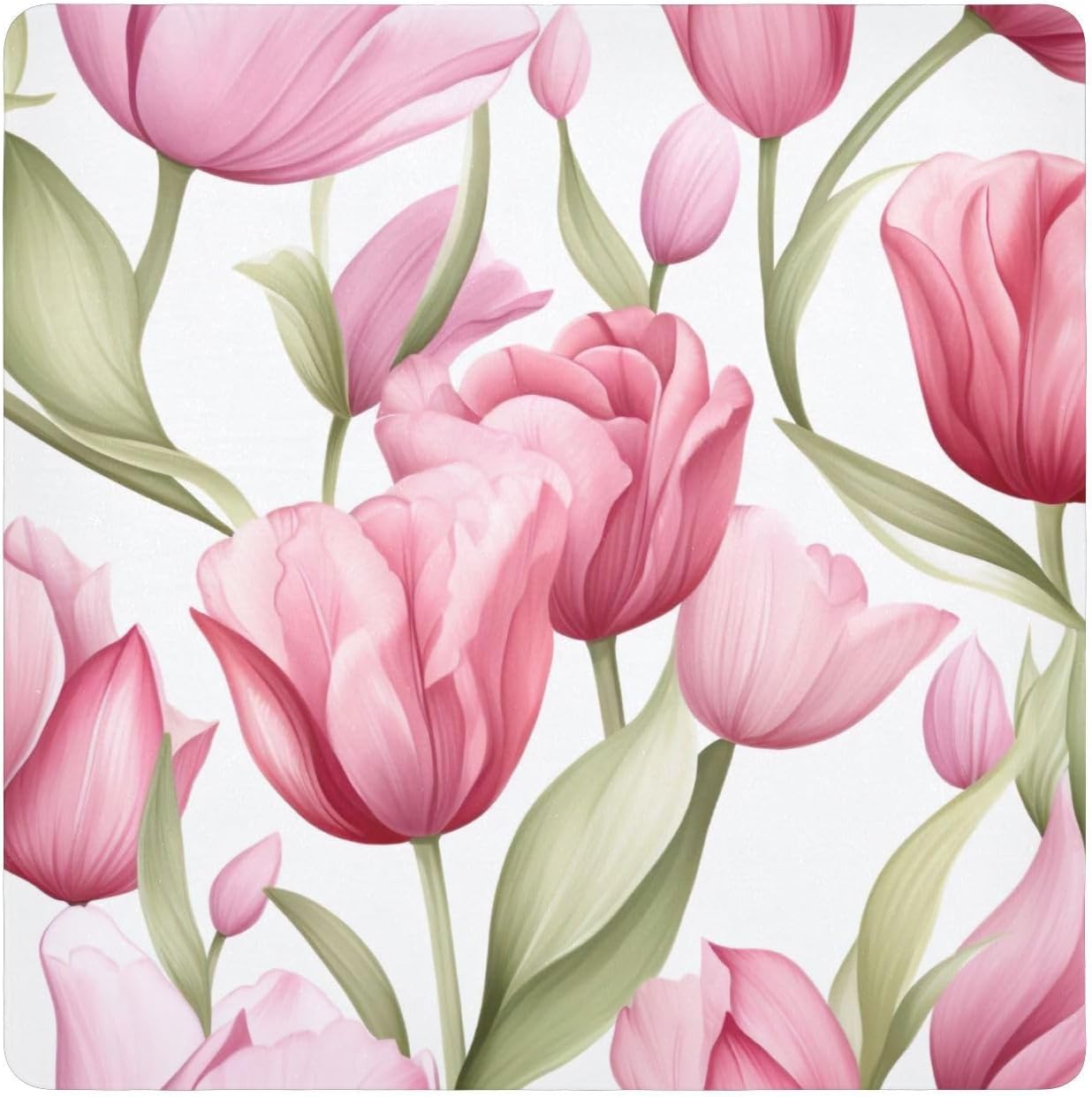 J JOYSAY Pink Colorful Flowers Self-Adhesive Magic Cloth Makeup Bag Cloth Pouch Camera Lens Wrap for Beauty Essentials Camera,13.8 In