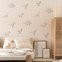 Vista 4 de QUCHENG Calcomanías de pared de dinosaurio, calcomanías de animales para dormitorio, decoración extraíble, cuarto de bebé, habitación de los niños
