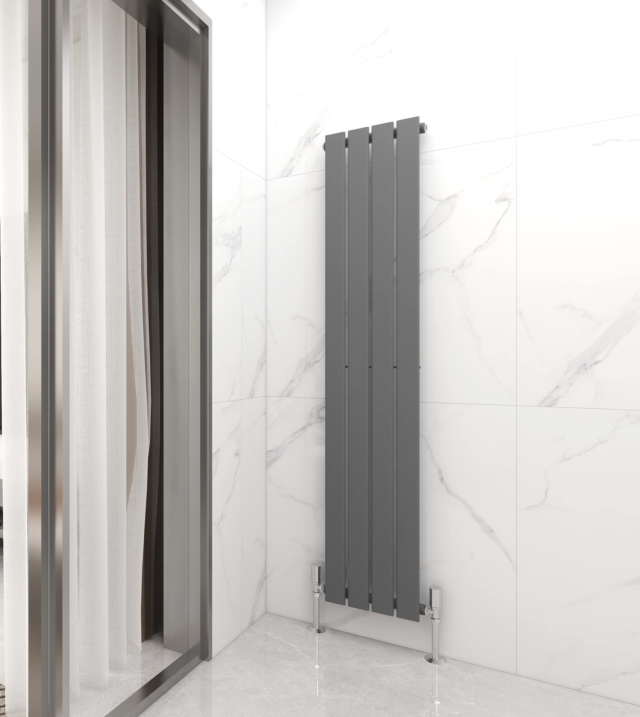 Mcc Direct Anthracite Radiator Horizontal Vertical Designer Flat Panel Central Heating Radiator 1600Mm Height (1600X272mm Single, )