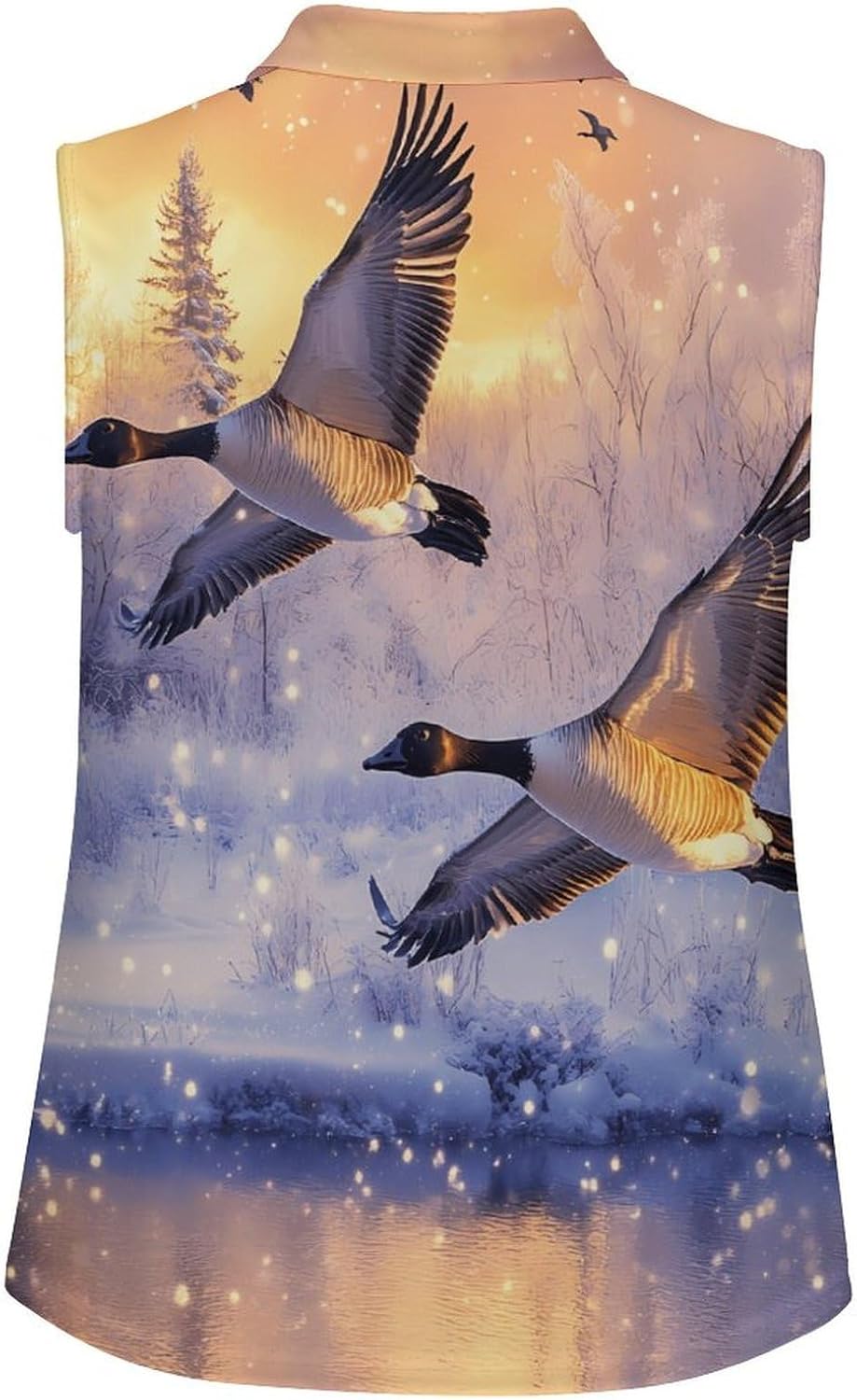 Canadian Flight Bird Geese Golf Shirts for Women V Neck Tennis Polo Tank Tops Blouses Sleeveless T-Shirts