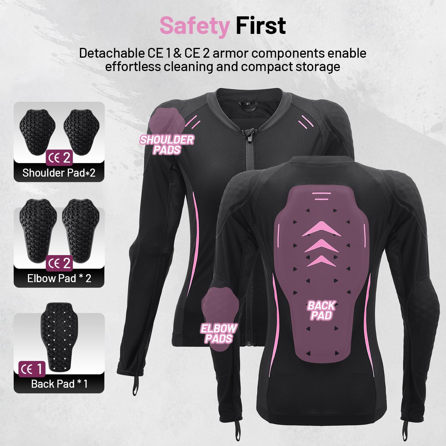 Women's Mesh Motorcycle Jacket with CE Certified Protective Jacket Motorcycle Riding Shirt for Motorcycle Bicycle - Image 6