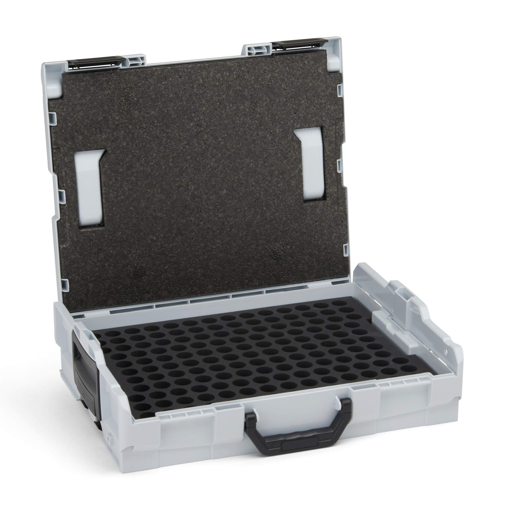 Cajas de clasificación para piezas pequeñas | L-Boxx 102 (gris) con juego de cajas interiores para boquillas de quemador, maletín de herramientas profesional vacío, incluye caja de herramientas