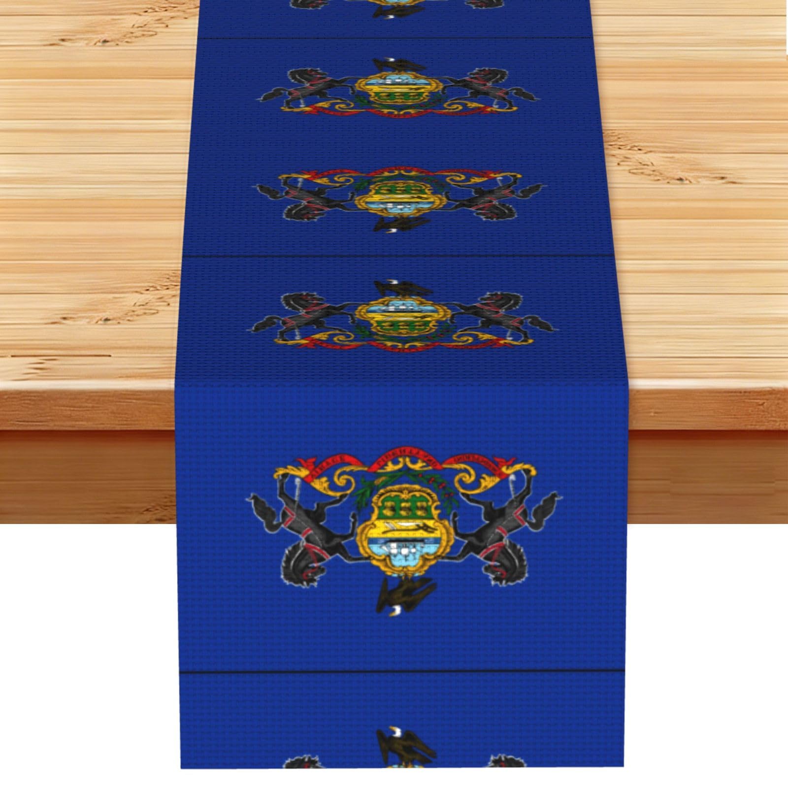 Pennsylvania State Flag Linen Feel Table Runner Wedding Party Home Decoration