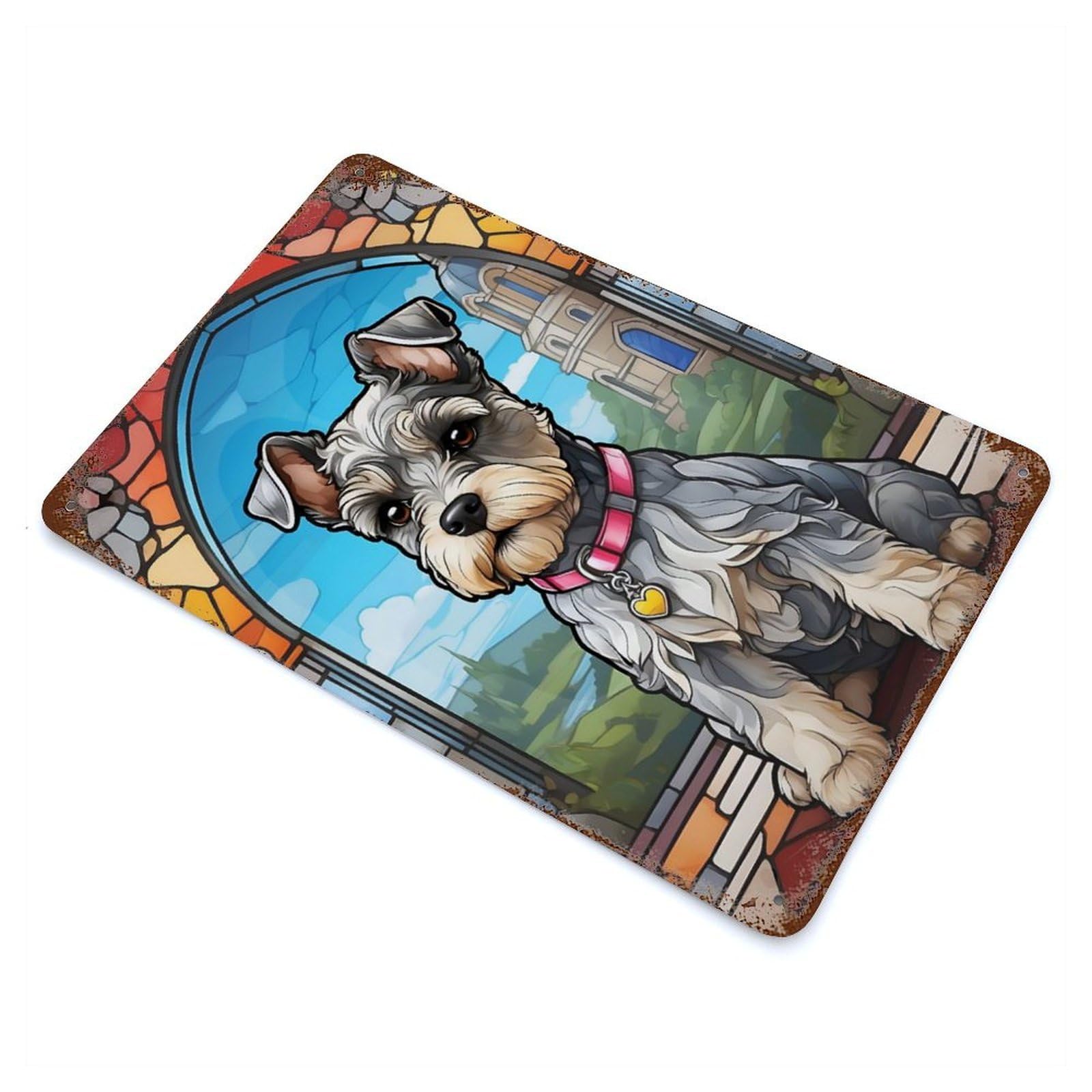 Miniature Schnauzer Retro Metal Sign 11.8"x7.9", Vintage Wall Decor for Garage, Pub Or Kitchen