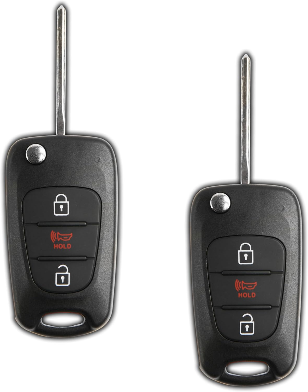 KeylessOption Keyless Entry Car Remote Flip Ignition Key Fob for 2011-2013 Kia Soul 2012-2013 Kia Sportage (Pack of 2)