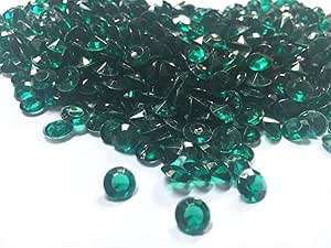 1000pcs 10mm Acrylic Diamond Gems - Emerald Green Table Confetti & Vase Fillers