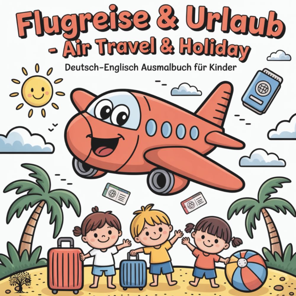 Flugreise & Urlaub Air Travel & Holiday: Deutsch Englisch Ausmalbuch für Kinder (Deutsch - Englisch Ausamalbücher für Kinder)