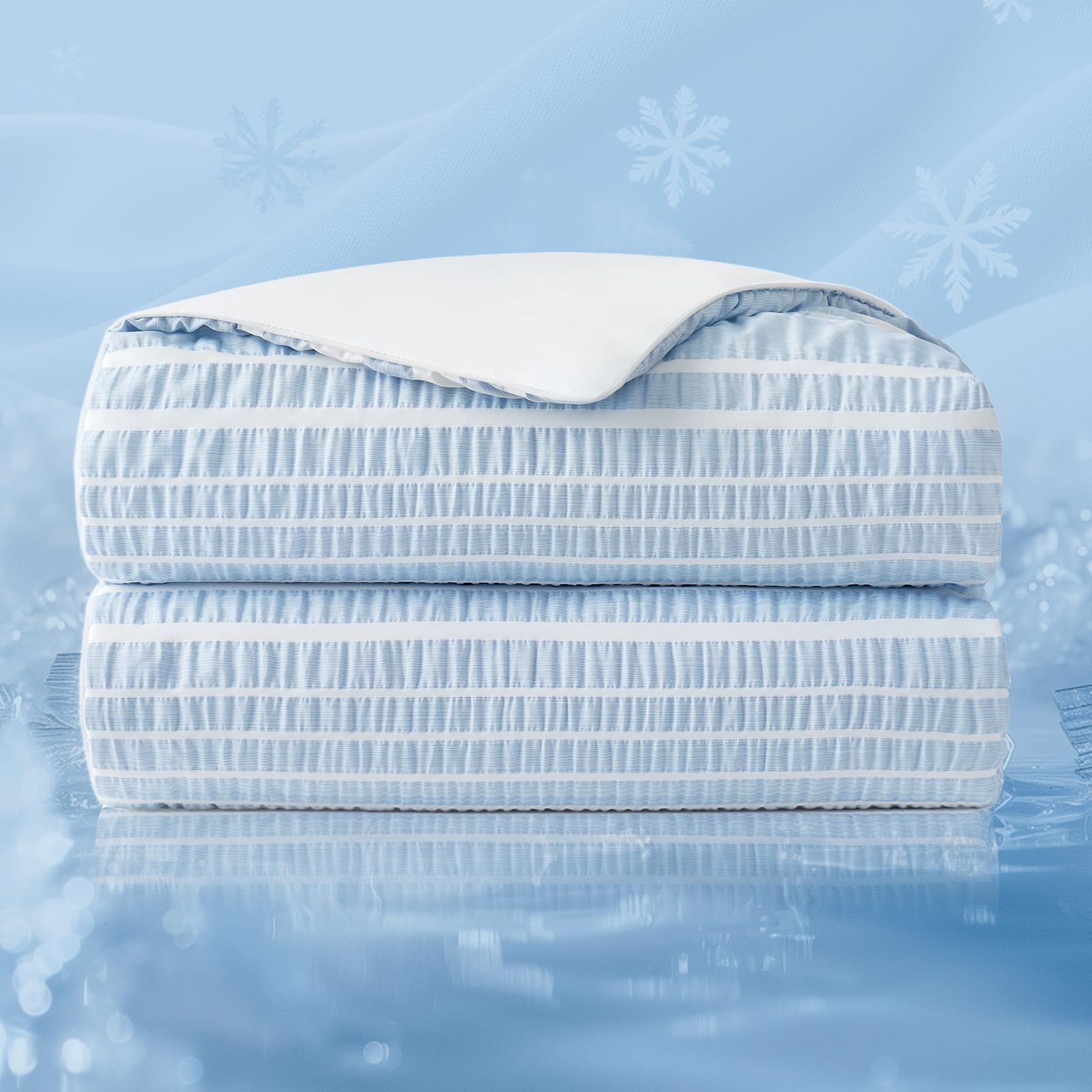 Photo 1 of Cozy Bliss Seersucker Cooling Comforter King Size
