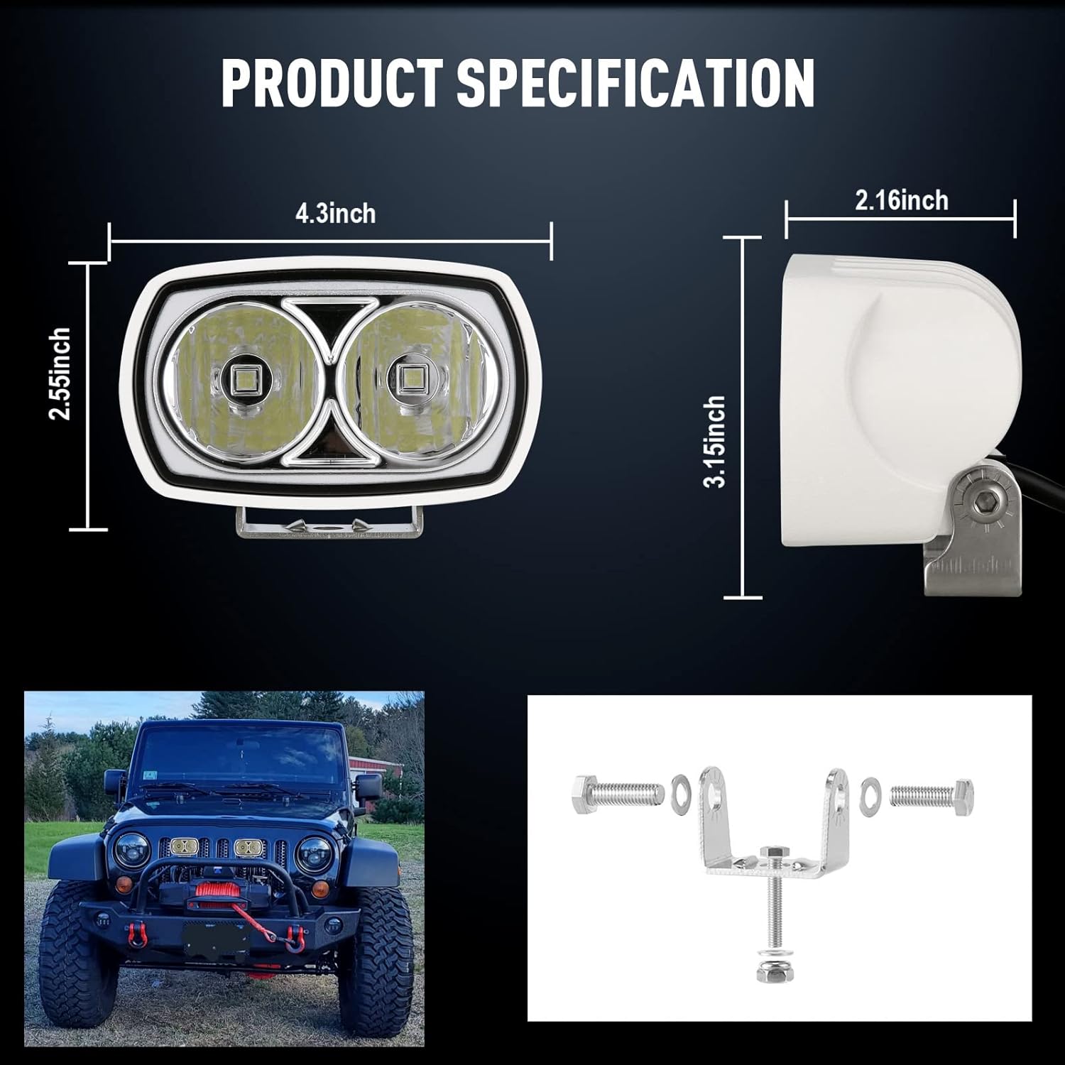 Led Boat Lights, BIGLIONX 6.5 inch Flood LED Light Bar 2 pc 80W 8600LMS Slim Led Deck Dock Marine Light Lamp IP69K 12V 24V Super Bright for Boat Truck Off-Road Car SUV (White) : Everything Else