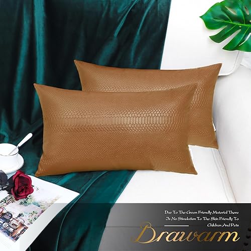 Miniatura 156 de BRAWARM Fundas de almohada de piel sintética de 16 x 16 pulgadas, paquete de 2 fundas de almohada de cuero plateado, almohadas decorativas de piel
