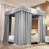 Vista 1 de VETHIN Cortinas de Dosel de Cama Estilo Techo Elástico de Cuatro Postes Esquineros Princesa, Tienda de Campaña Acogedora y Transpirable, Mosquitera