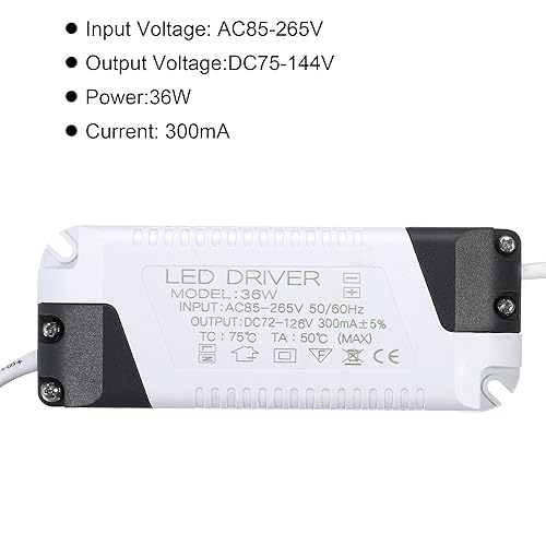 Miniatura 4 de PATIKIL Controlador LED de 36 W 300 mA, 2 unids AC 85-265V Salida 72-126V DC Conector hembra Conector Rectificador de corriente constante