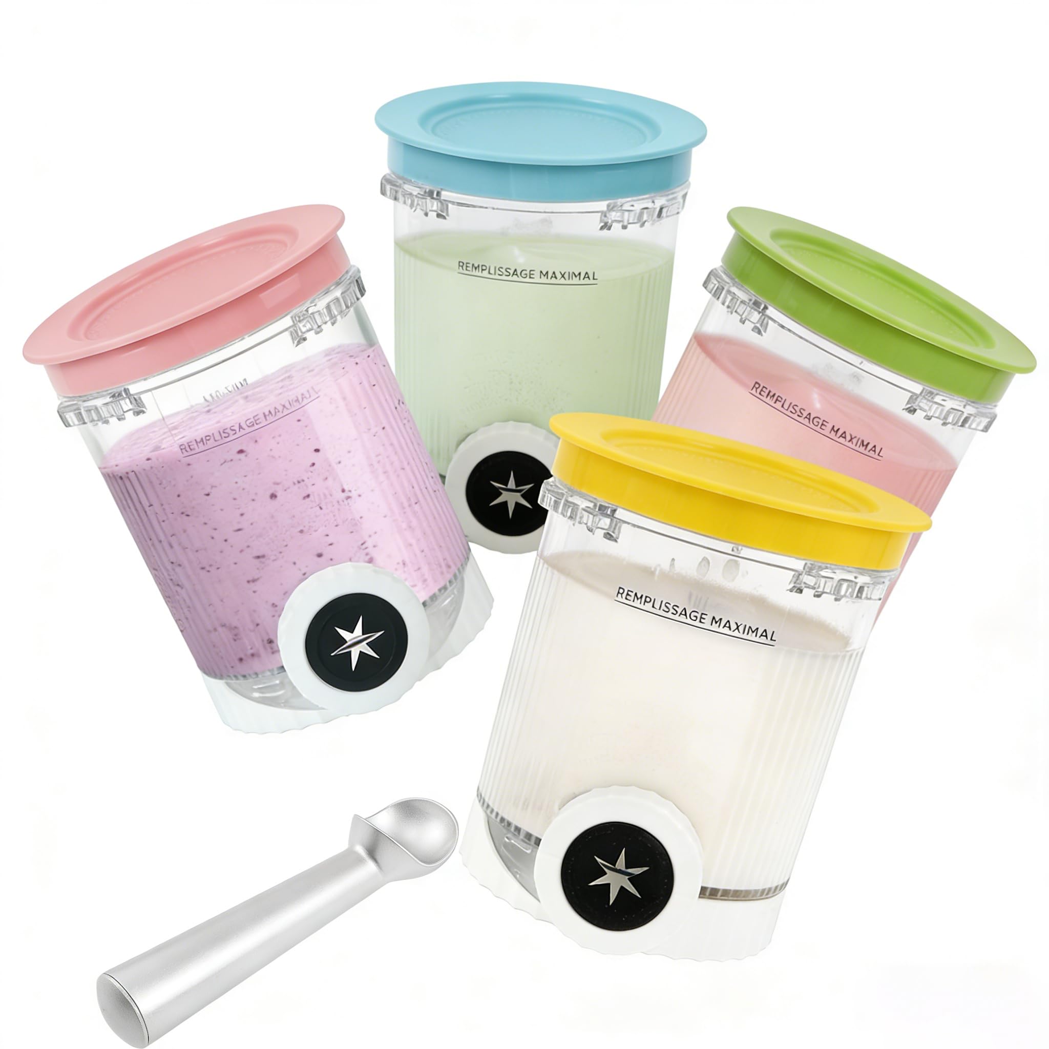 Containers for Ninja Creami Swirl Pints and Lid, Ice Container Compatible NC700 701 NC701Q CN701CO Ninja Creami Swirl Pints, BPA Free and Dishwasher Safe