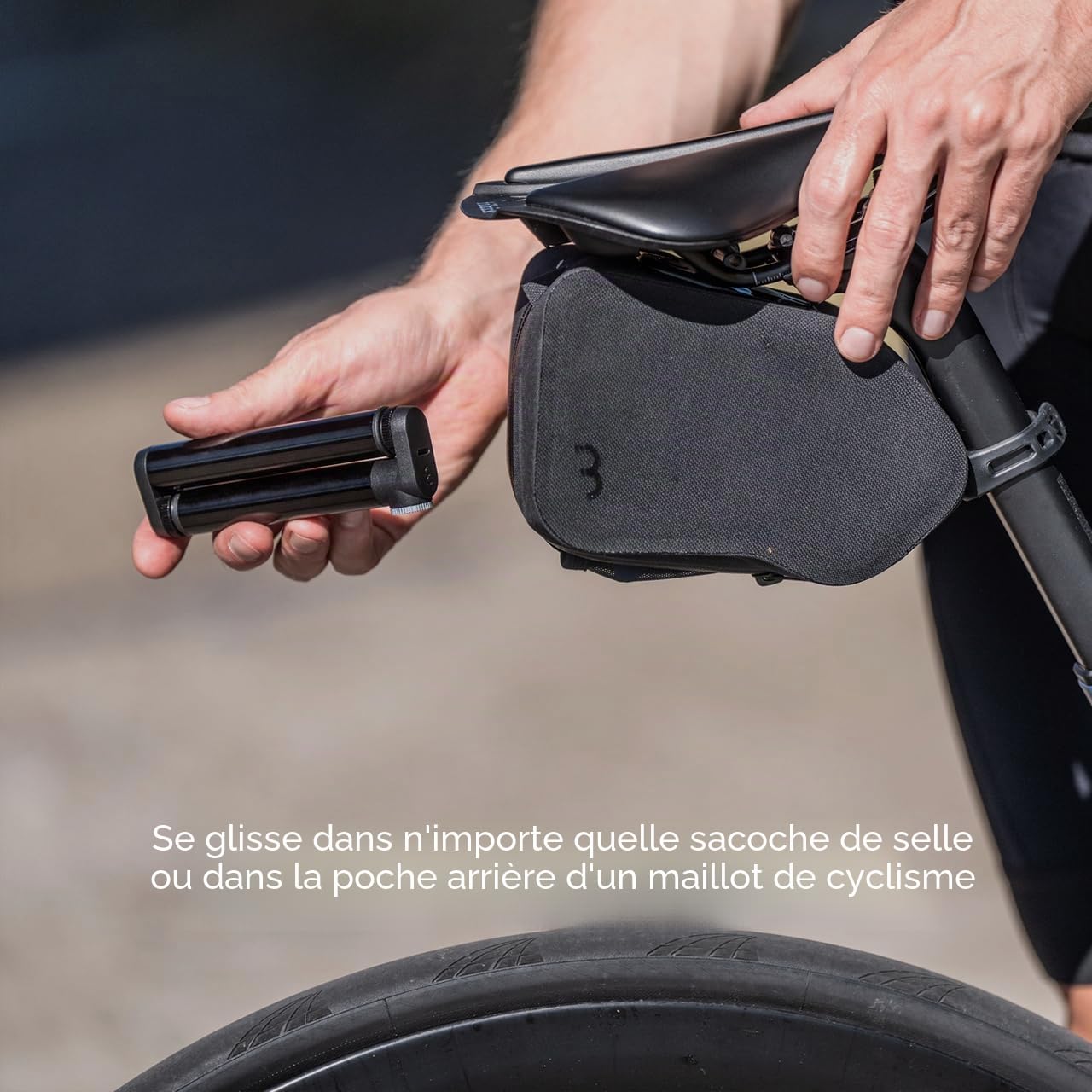 BBB Cycling Pompe À Vélo Mini Pompe Haute Pression 116Psi 120 Mm Pompe 35 CC pour Valve Presta French Pompe Tubeless Compatible Doubleshot Mini BMP-102, Noir