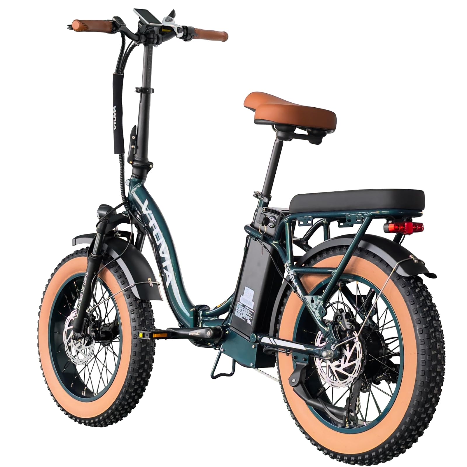 VTUVIA SF20H Folding Ebike – 1200W Peak Motor, Folding Electric Bike for Adults, 20x4 Fat Tire Anti-Slip E‑Bike with 48V 14Ah Battery for Families, Seniors &amp; Pets, 7‑Speed, Up to 70 Miles