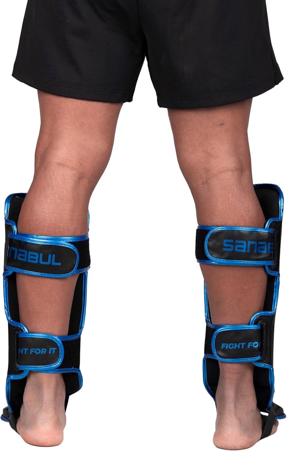 Sanabul Essential Kickboxing Shin Guards with Hook & Loop Straps Shin Pads for MMA Muay Thai and Martial Arts